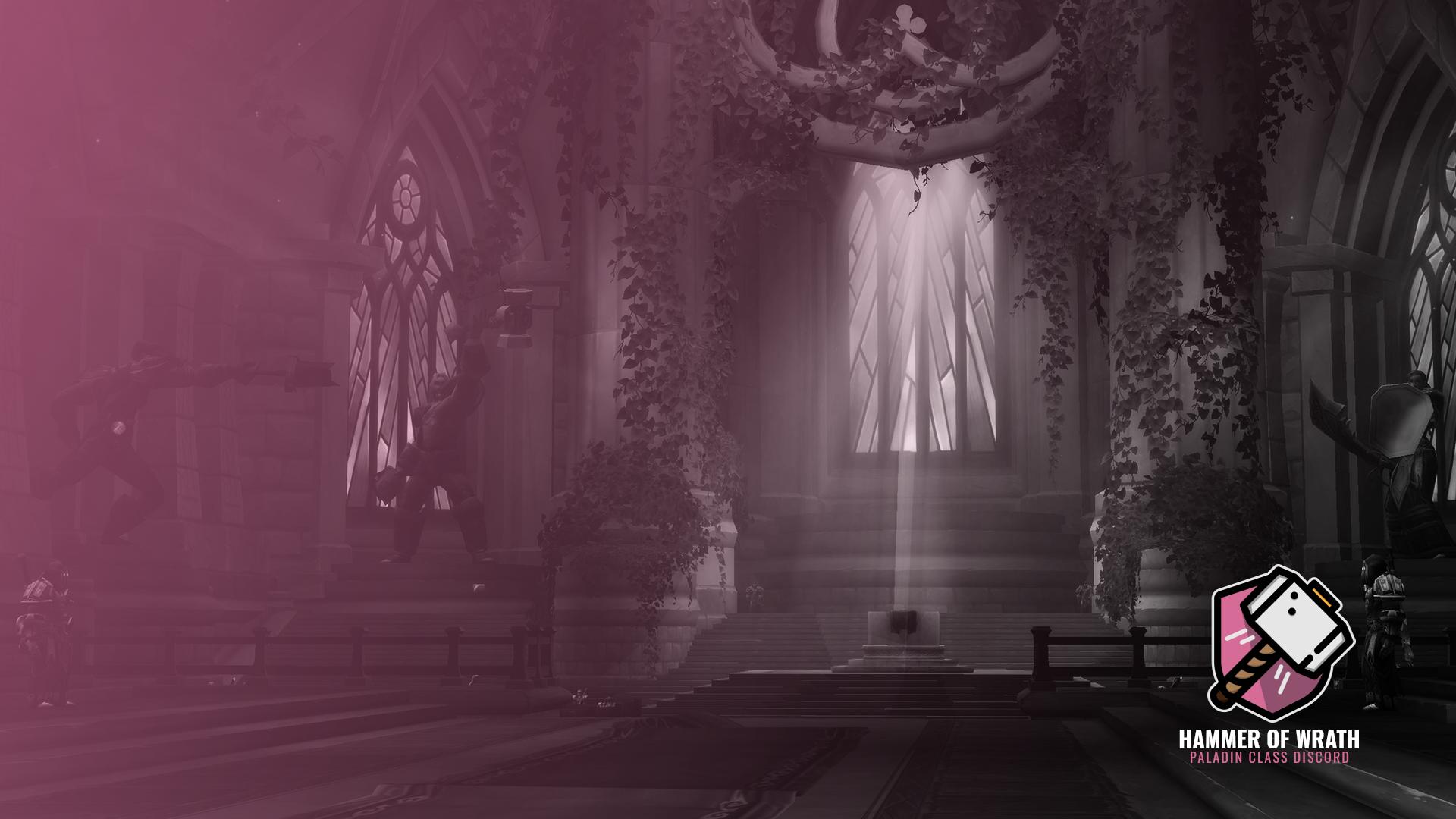 Discovery splash banner for Hammer of Wrath Discord server