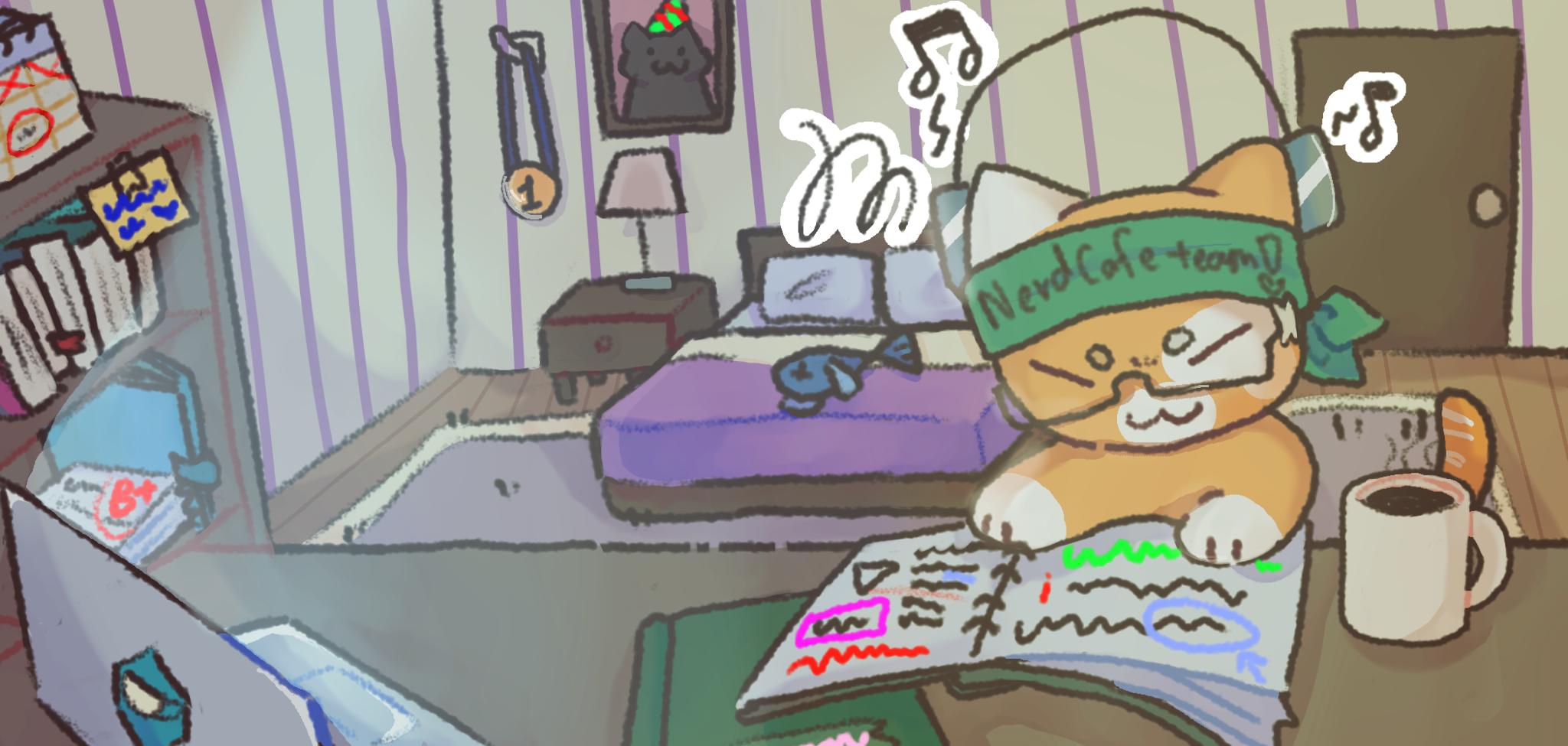 Discovery splash banner for Nerd Café Discord server