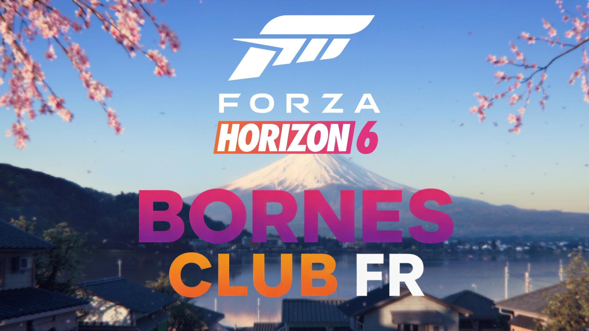 Discovery splash banner for Bornes Club FR - Forza Horizon 5 & 6 Discord server