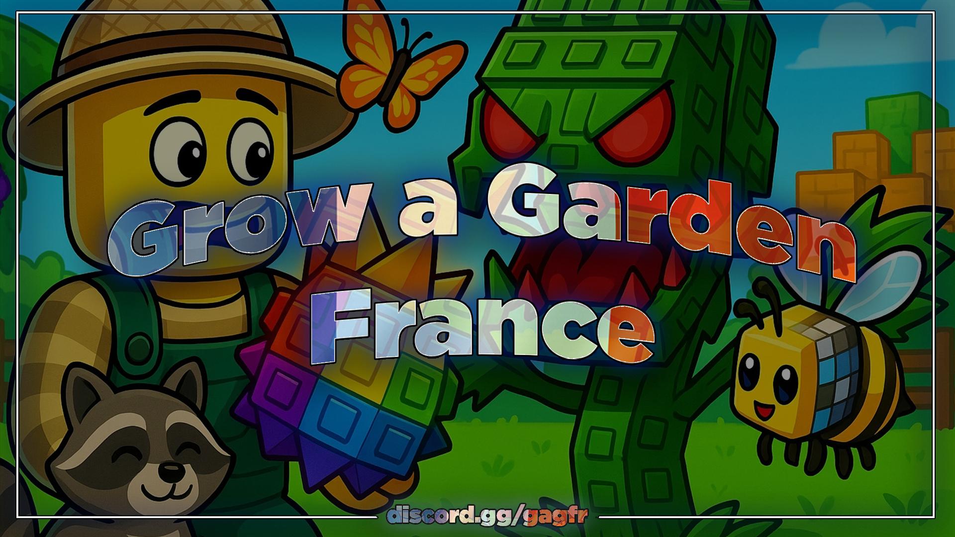 Discovery splash banner for Grow A Garden 2 France 🇫🇷 | Trades, Stock & Météo Discord server