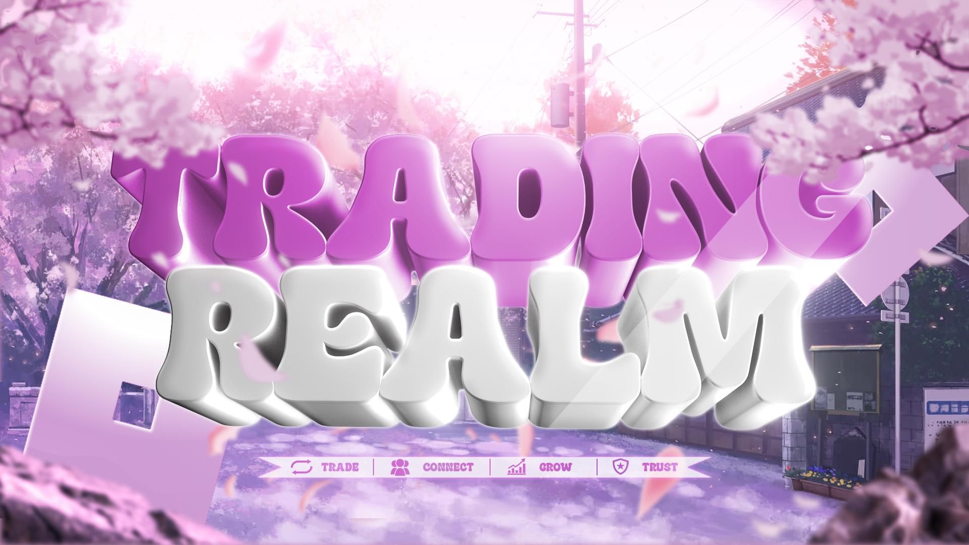 Discovery splash banner for Trading Realm ・ MM2 / JB / SAB Discord server